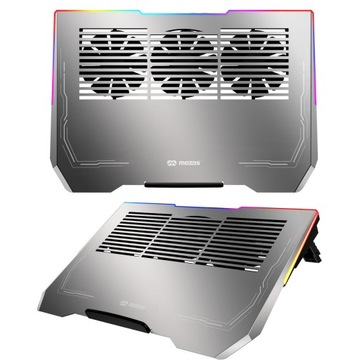 PODKŁADKA POD LAPTOPA CHŁODZĄCA WENTYLOWANA REGULOWANA 3 WIATRAKI LED RGB