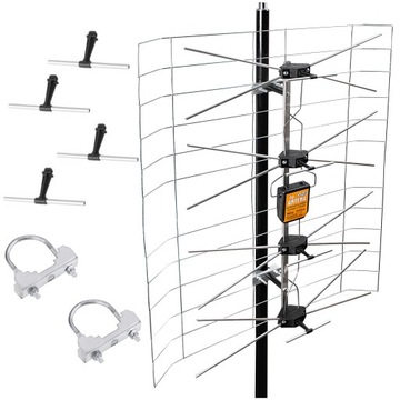 ANTENA ZEWNĘTRZNA SIATKOWA TELEWIZYJNA SZEROKOPASMOWA DVB-T2 TV NAZIEMNA