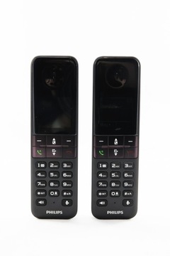 Zestaw dwóch stacjonarnych telefonów bezprzewodowych Philips D4702B/34