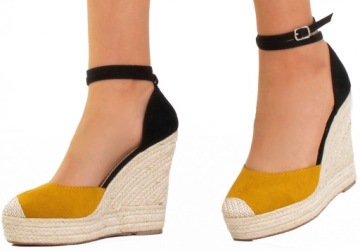 SANDAŁY NA KOTURNIE DAMSKIE ESPADRYLE 40