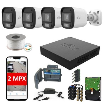 Zestaw monitoringu domu 4 kamery 2Mpx IR 4w1 FHD