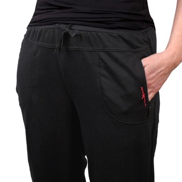 Spodnie DAMSKIE DRESOWE duże DRESY czarne 520 XL