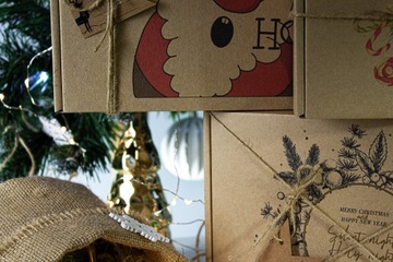 Экологическая РОЖДЕСТВЕНСКАЯ КОРОБКА Картонная коробка для РОЖДЕСТВЕНСКОГО подарка, 3 шт.