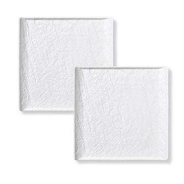 Talerz kwadratowy porcelanowy biały matowy Wilmax 21,5cm IMITACJA KAMIENIA