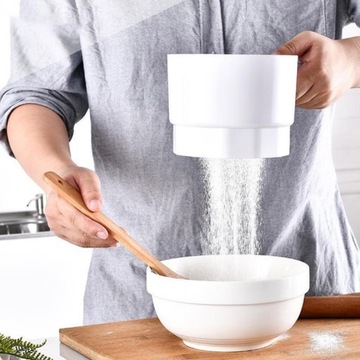 Ręczny przesiewacz Shaker ciasta Sugar Mesh sito p