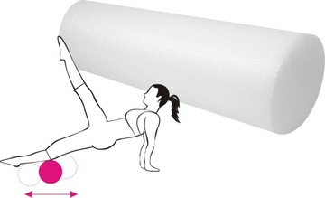 Wałek gładki do ćwiczeń, masażu, pilates, roller biały 60x15 cm