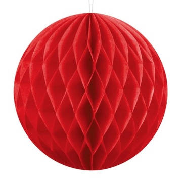 KULA BIBUŁOWA czerwona duża L 30 cm Honeycomb