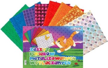 PAPIER METALIZOWANY KOLOROWY 8 KOLOR 25X35CM ALIGA