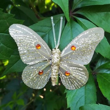 Микс бабочек BUTTERFLIES скрепки коричневые белые золотые 10 шт.