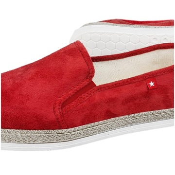 Trampki Slip On Big Star męskie czerwone wsuwane espadryle HH176007 43