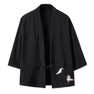 Crane Embroidery Haori Kimono Harajuku Japanese Pl