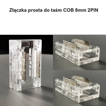 Złączka prosta dwustronna do taśm LED jednokolorowych oraz COB 8mm 2PIN
