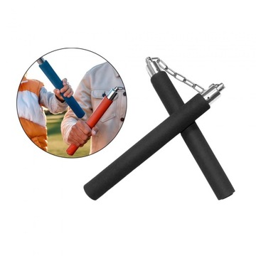 Nunczaki treningowe z pianki Wygodny uchwyt Nunchakus Chiński czarny