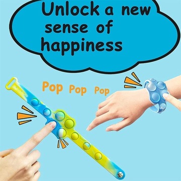 Набор из 6 игрушек Pop it Fidget, браслет Pop