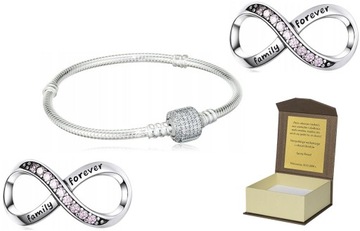 Bransoletka srebrna 18 cm CHARMS + GRATIS B116