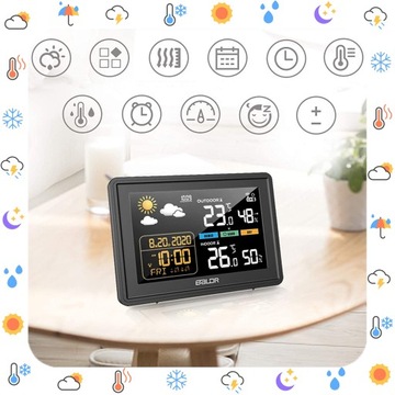 БЕСПРОВОДНАЯ ПОГОДНАЯ СТАНЦИЯ ГИГРОМЕТР НАРУЖНЫЙ ТЕРМОМЕТР ДАТЧИК ПОГОДЫ