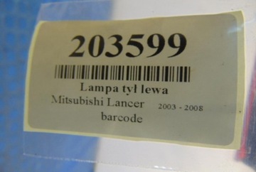 MITSUBISHI LANCER 1.6B SVĚTLO ZADNÍ LEVÝ