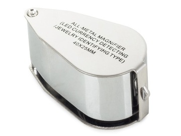 СКЛАДНАЯ КАРМАННАЯ ЛУПА ДЛЯ ЮВЕЛИРНЫХ ЧАСОВИКОВ 2 СВЕТОДИОДА УФ-МЕТАЛЛ УВЕЛИЧЕНИЕ 40x