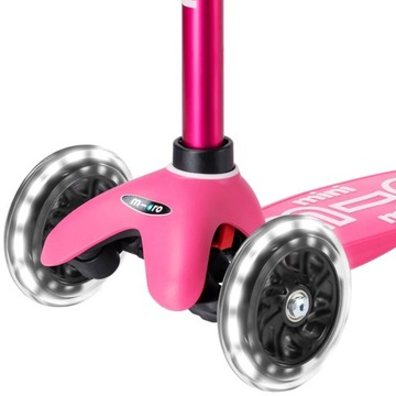 Hulajnoga Mini Micro Deluxe LED Pink koła LED