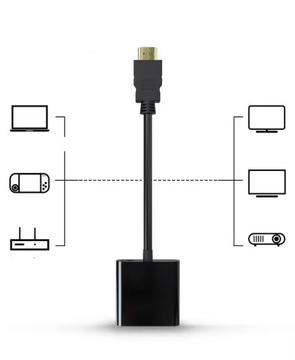 АДАПТЕР ПЕРЕХОДНИК ПРЕОБРАЗОВАТЕЛЬ HDMI - VGA D-SUB 15PIN HD АУДИОКАБЕЛЬ