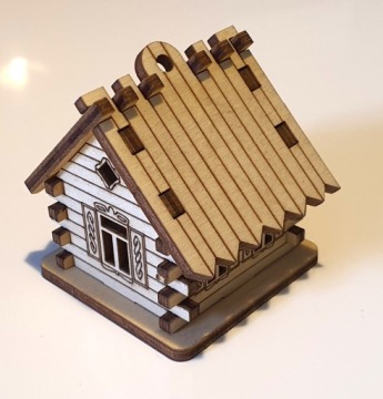 Мини-домик из 3D фанеры ЛЕС В БАНКЕ