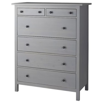 IKEA HEMNES komoda 6 szuflad SZARA BEJCA 108x131cm