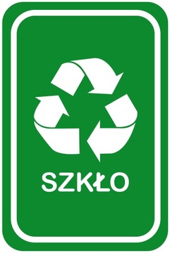 SZKŁO NAKLEJKI na kosz SEGREGACJA ŚMIECI 20cmx30cm