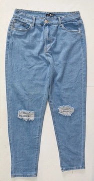 Boohoo spodnie jeansowe dziury casual 44