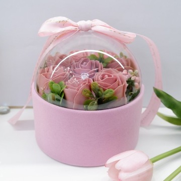 ЦВЕТОЧНАЯ КОРОБКА МЫЛО ЦВЕТЫ ПОДАРОК ​​НА ДЕНЬ СВЯТОГО ВАЛЕНТИНА ЖЕНСКИЙ ДЕНЬ ДЕНЬ МАТЕРИ