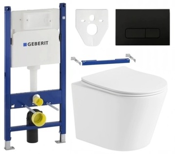 ZESTAW WC STELAŻ GEBERIT MISKA MEXEN RICO BIAŁ MAT