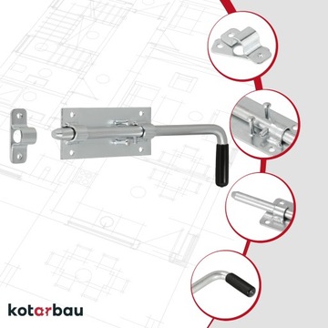 ГАРАЖНЫЙ ПОСЛЕДНИЙ БОЛТ ЗАКРЫТИЯ ДЛЯ ВОРОТ, КАЛИТКИ, ДВЕРИ, РЕЗИНОВАЯ РУЧКА, 320ММ
