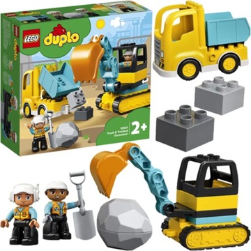 LEGO DUPLO ZESTAW KLOCKÓW CIĘŻARÓWKA KOPARKA GĄSIENICOWA PREZENT DLA DZIECI