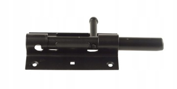 ZASUWA DRZWIOWA BRAMOWA RYGIEL JEDNOSTRONNA L100 CZARNA NA KŁÓDKĘ + WKRĘTY