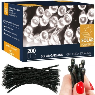 СОЛНЕЧНЫЕ РОЖДЕСТВЕНСКИЕ ЛАМПЫ 200 LED 22м GIRLAND