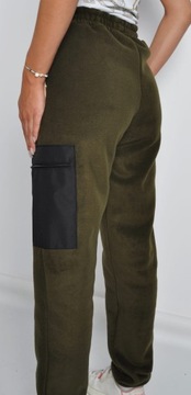 БРЮКИ ЖЕНСКИЕ ТЕПЛЫЕ ФЛИСОВЫЕ, ТЕМНО-ЗЕЛЕНЫЕ S