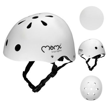 MOMI MIMI KASK BIAŁY MATOWY NA ROWER ROLKI 47-58 CM