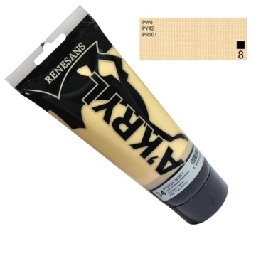 Farba akrylowa 200ml, biel kostna, Renesans NR 34