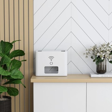 Контейнер-органайзер для кабелей и Wi-Fi роутера Alterzone Box M белый с крышкой