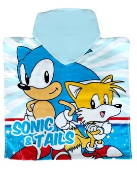 Полотенце-пончо Sonic с капюшоном