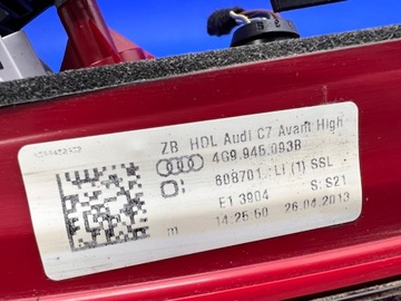 AUDI A6 C7 4G KOMBI SVĚTLO LED LEVÝ ZADNÍ W KRYT 4G9945093B 46