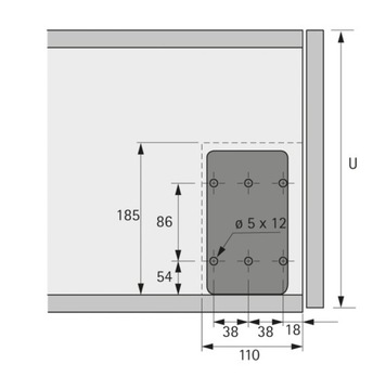 Rozwórka do klap Lift Mini 60N HETTICH