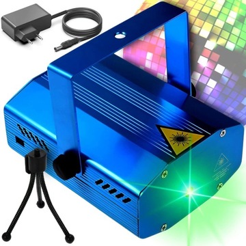 Projektor LASEROWY Dyskotekowy LASER Disco Stroboskop Światła LED RGB