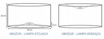 Abażur Nowoczesny ZŁOTY Elegancki WELUR 44 cm