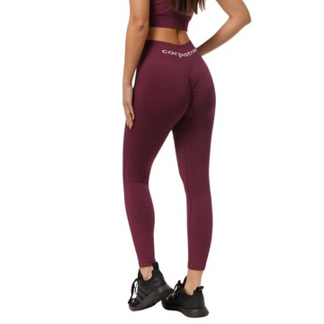 CARPATREE ЖЕНСКИЕ ЛЕГГИНСЫ СПОРТИВНЫЕ ЛЕГГИНСЫ С ВЫСОКОЙ ПОСАДКОЙ PUSH UP ALLURE BURGUN