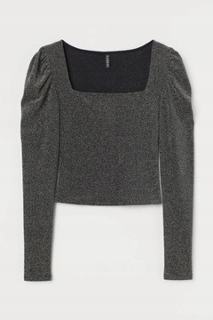 H&M 34 XS Top z bufiastym rękawem