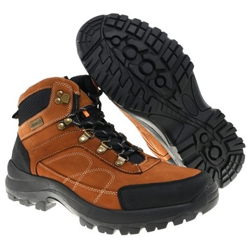 BUTY ZIMOWE TREKKINGOWE SKÓRZANE AMERICAN CLUB CY 58 BRĄZ R.44