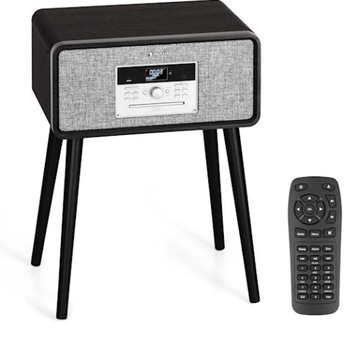 Gramofon retro na nóżkach CD DAB+ FM Bluetooth USB Auna Mary Ann czarny