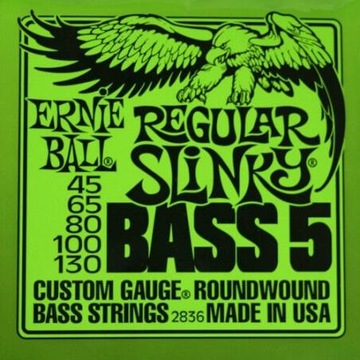 ERNIE BALL 2836 STRUNY DO GITARY BASOWEJ 5-STRUNOWEJ 45-130 REGULAR SLINKY