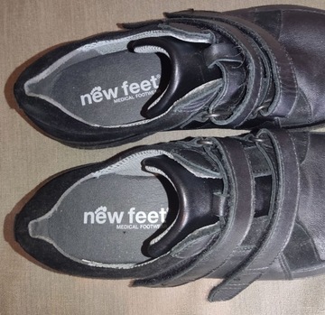 NEW FEET skórzane medyczne damskie buty półbuty sneakersy r.38