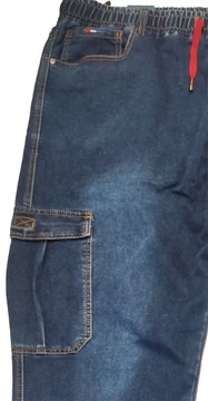 7XL Big Men Duże Spodnie Joggery Bojówki Jeans Tommy Baggy